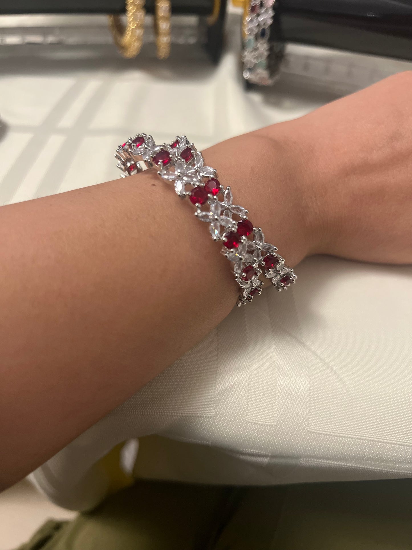 Set of 4 Cubic Zirconia Diamond Bangles - More colors
