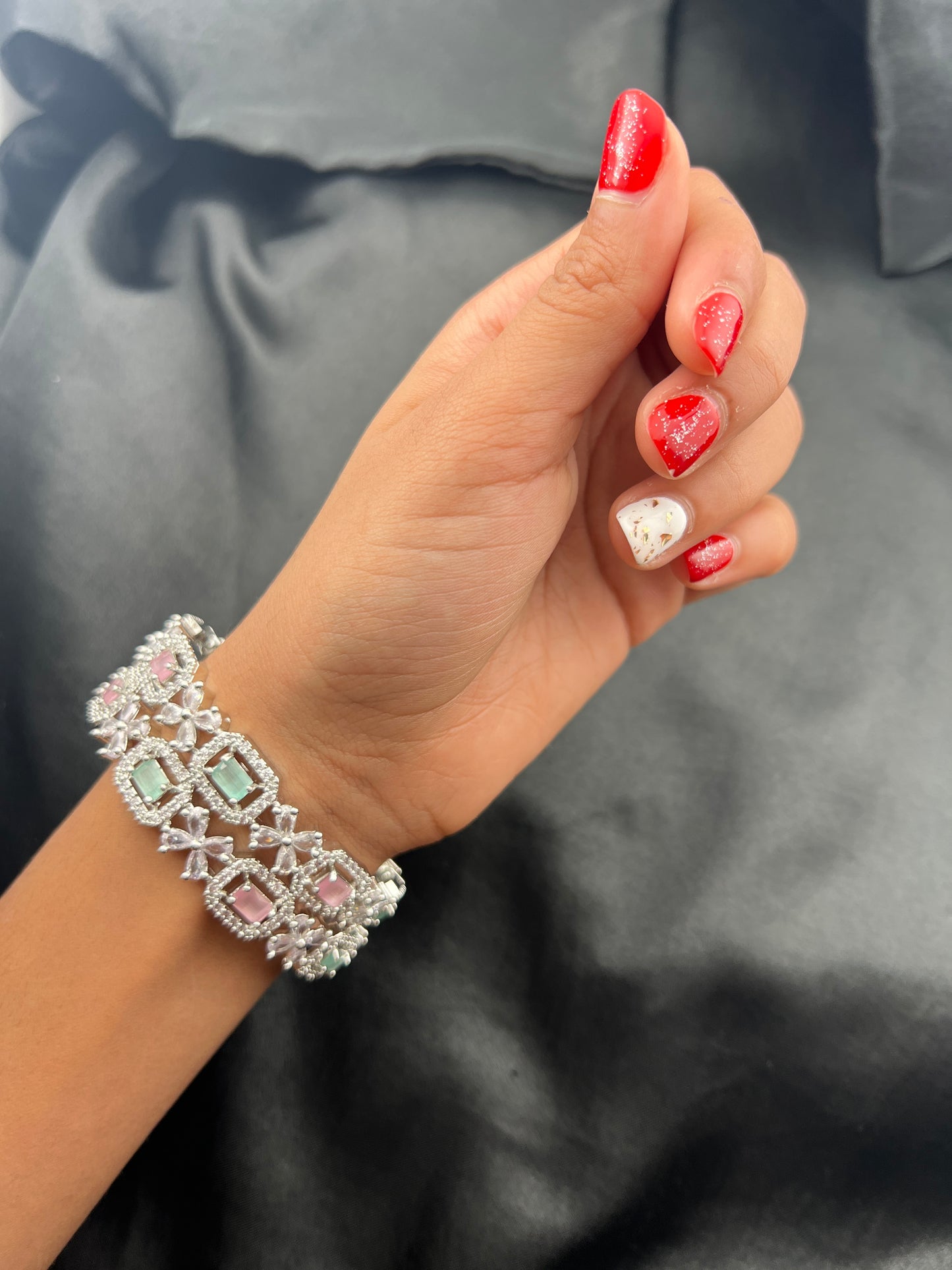 Sparkly Set of 2 Cubic Zirconia Bangles - More colors