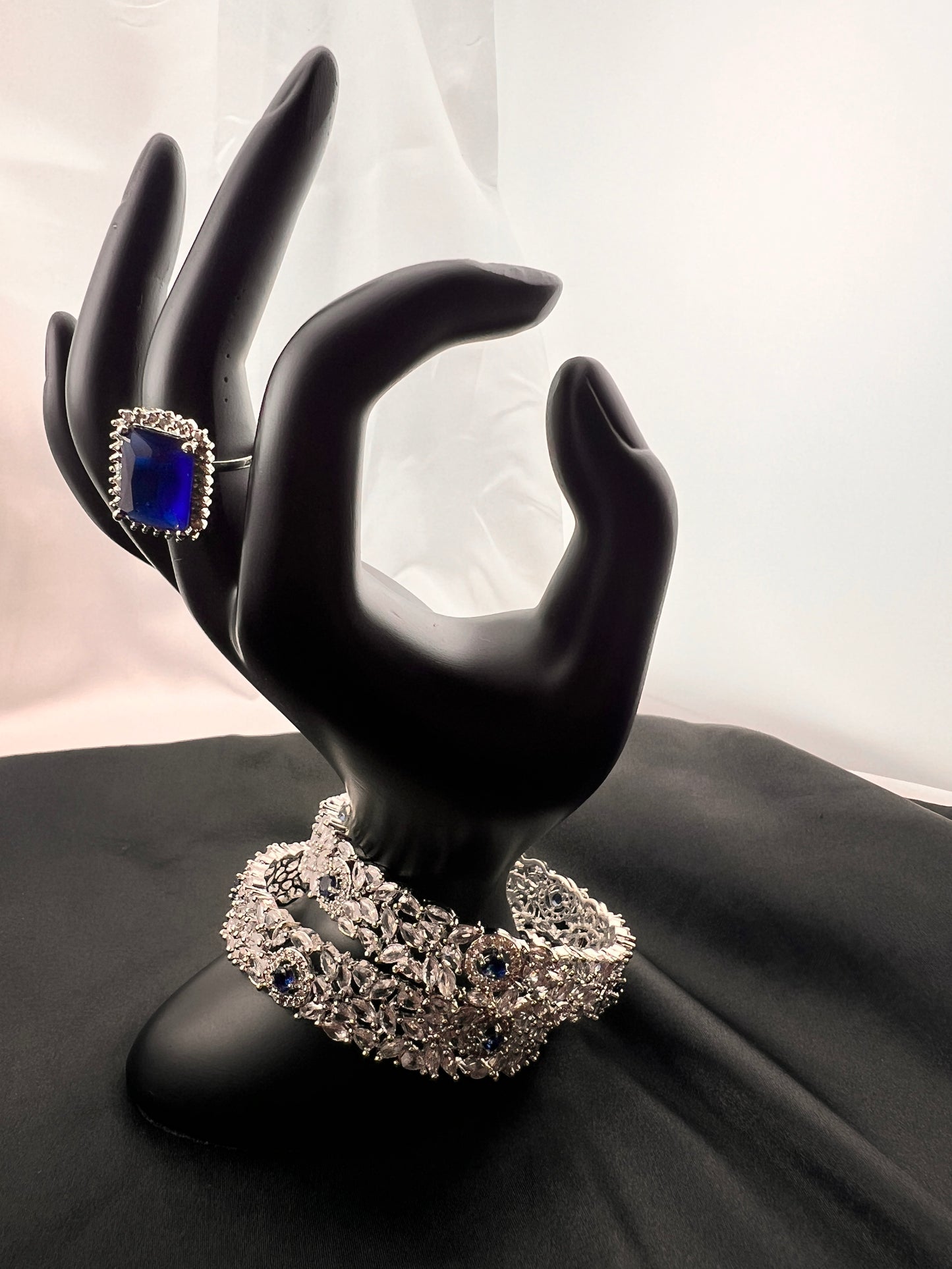 Sparkly Set of 2 Cubic Zirconia Bangles - More colors