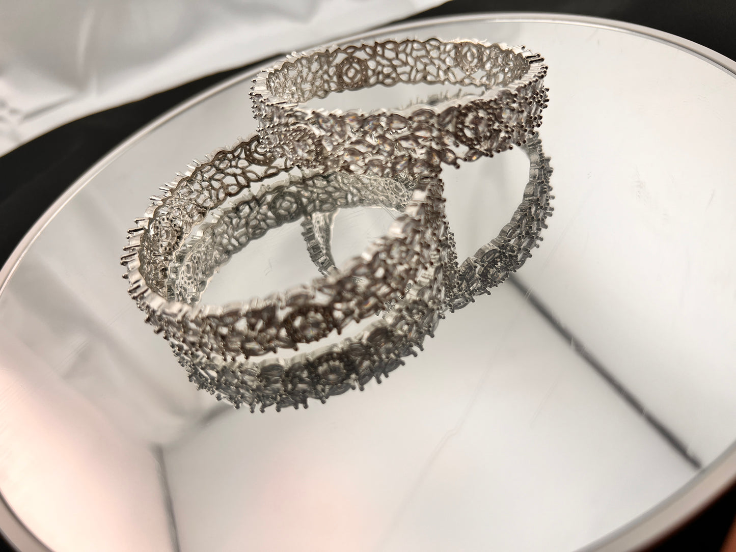 Sparkly Set of 2 Cubic Zirconia Bangles - More colors