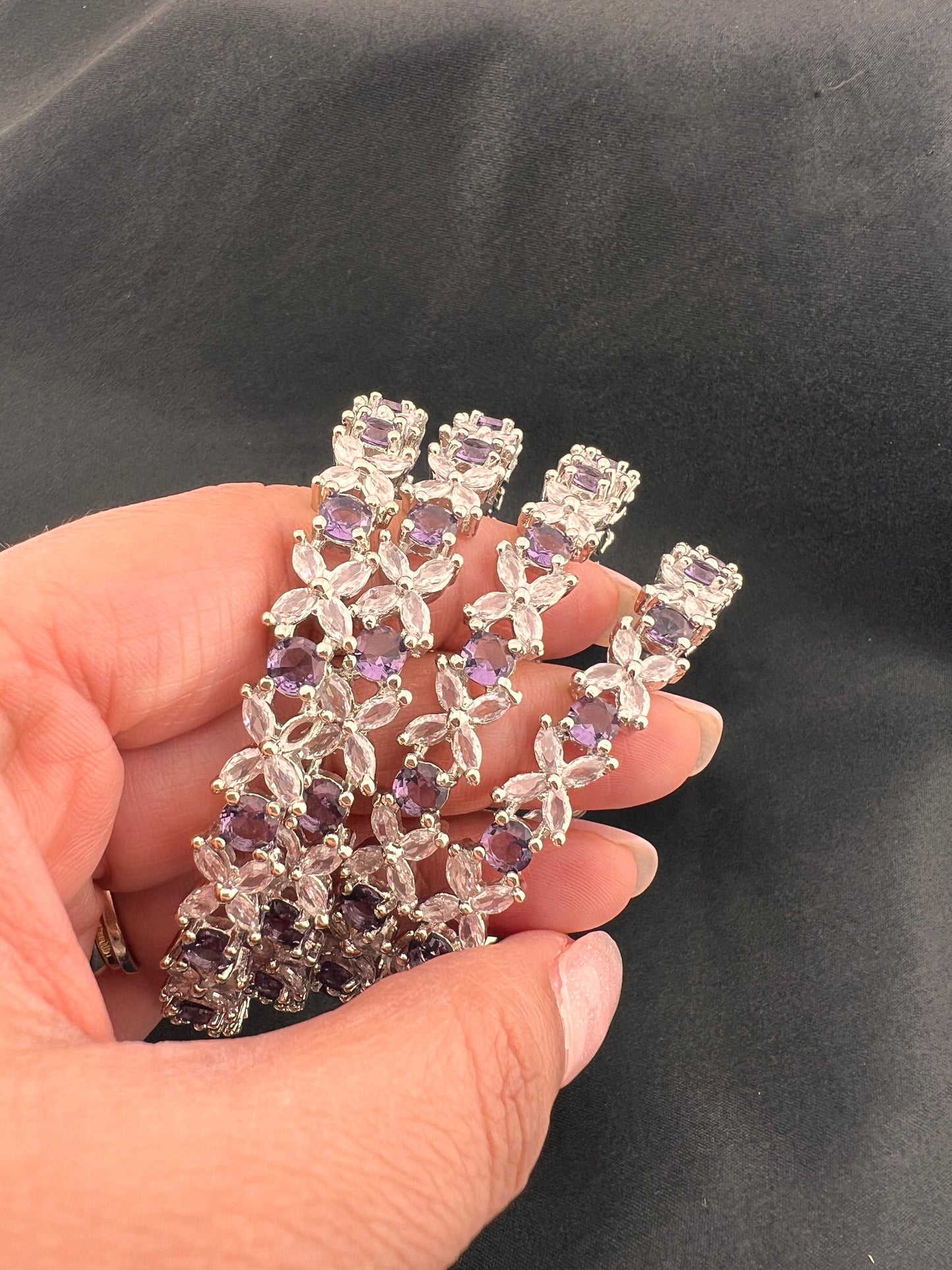 Set of 4 Cubic Zirconia Diamond Bangles - More colors