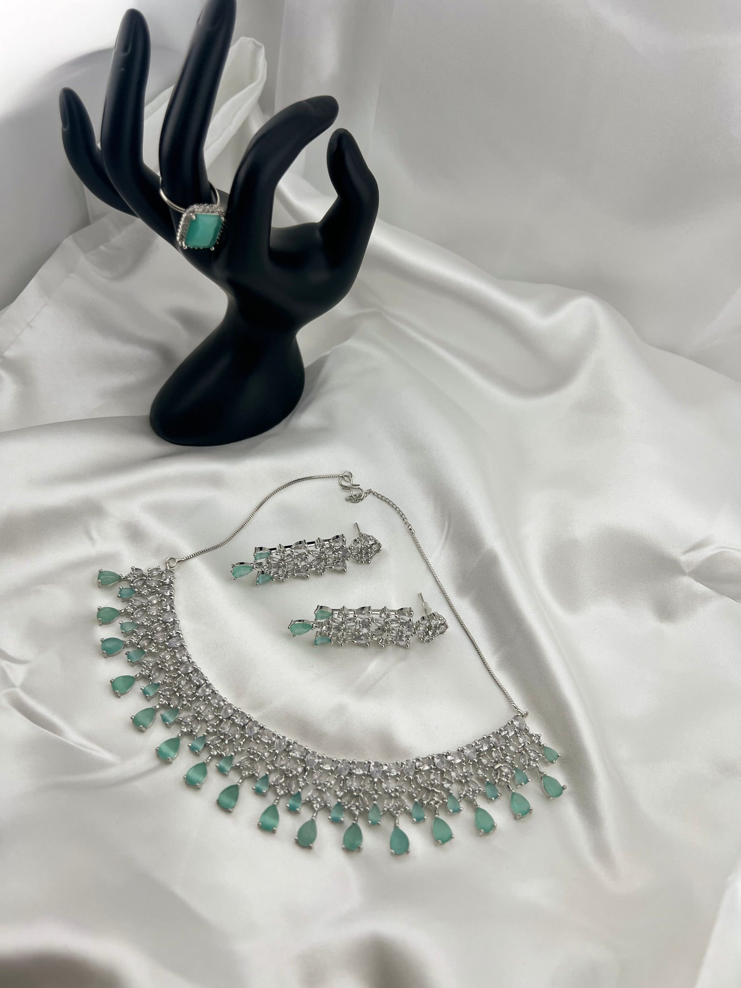 Ethnic Double layered Necklace Earring and Ring Set