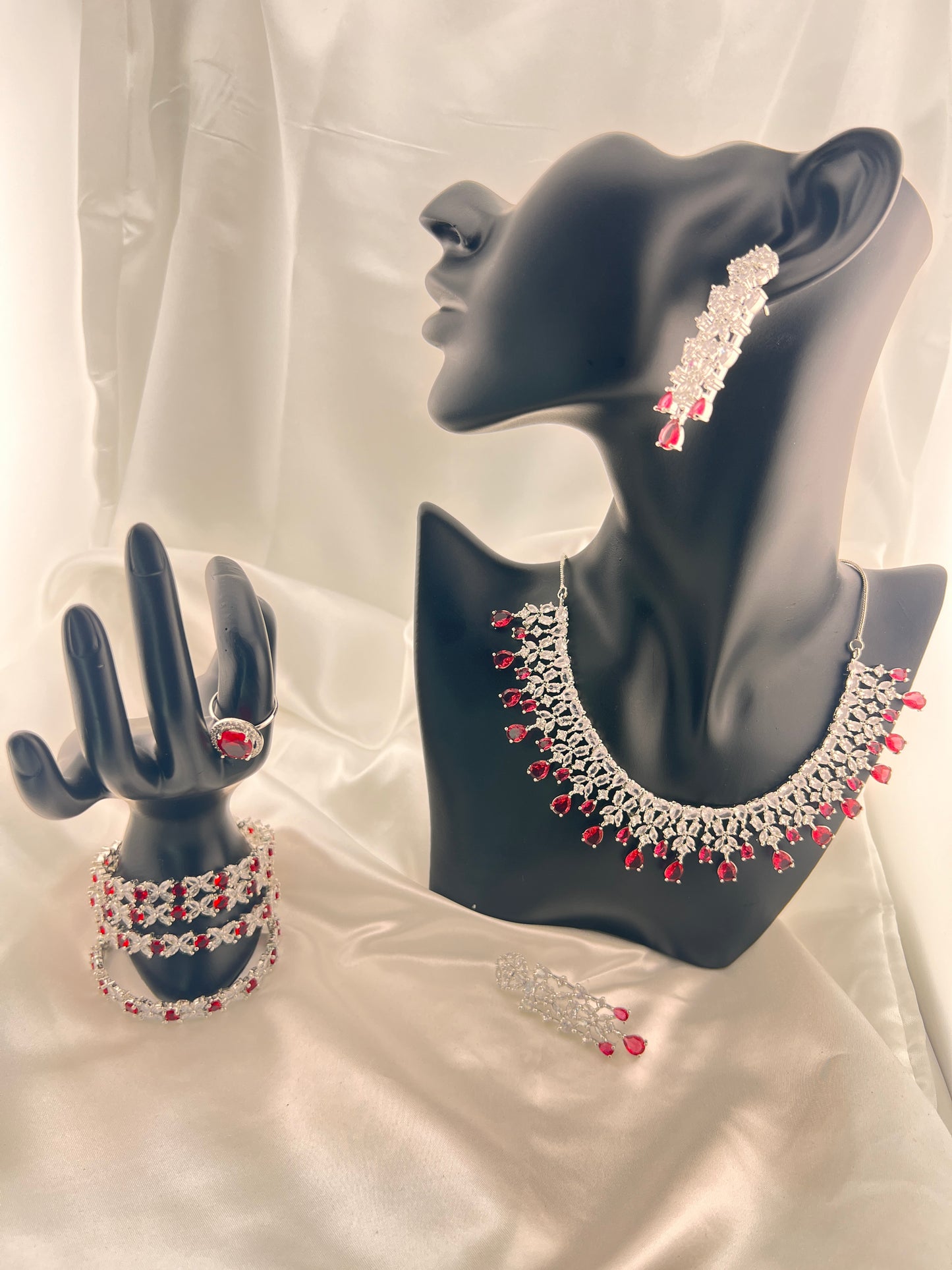 Ethnic Double layered Necklace Earring and Ring Set